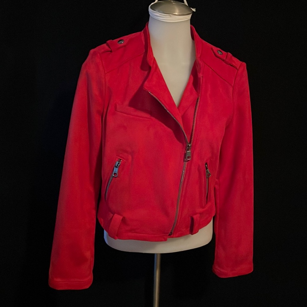 Faux Suede Moto Jacket